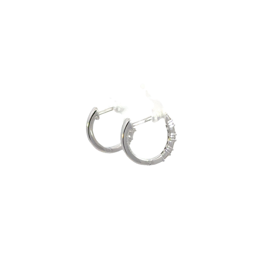 14k Solid Gold Baguette Hoops. EHD57037W