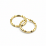 Load image into Gallery viewer, GER163. 14K Solid Gold Hollow Smooth Hoop