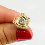 Load image into Gallery viewer, DE060. Diamond and Polki Diamond Sterling Silver Heart Studs
