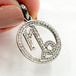 Load image into Gallery viewer, DC375. Diamond Sterling Silver Round Capricorn Zodiac Pendant
