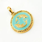 Load image into Gallery viewer, DP611A. Diamond Sterling Silver Pisces Round Zodiac Enamel Pendant
