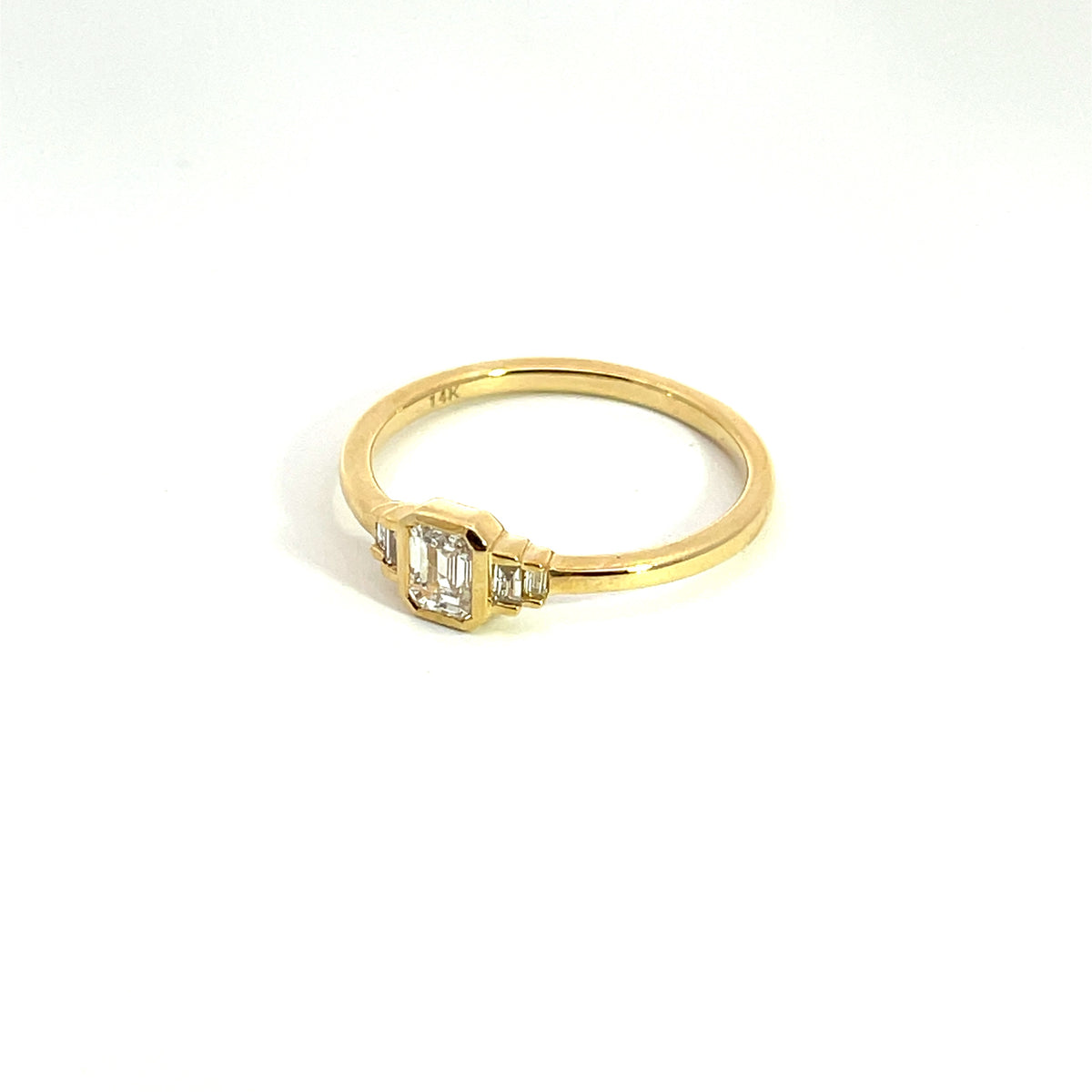14k Solid Gold Rectangle Ring.