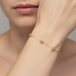 Load image into Gallery viewer, BRSET701. 14k Solid Yellow Gold Flat Bead Link Bracelet