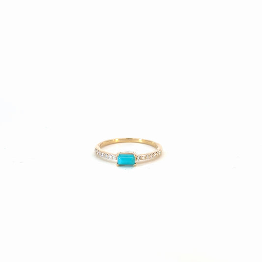 RN413847. 14K Solid Gold Diamond and Gemstone Ring