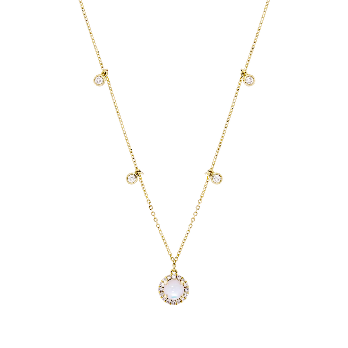 NFE71825PL. 14K Solid Gold Diamond and Gemstone Necklace