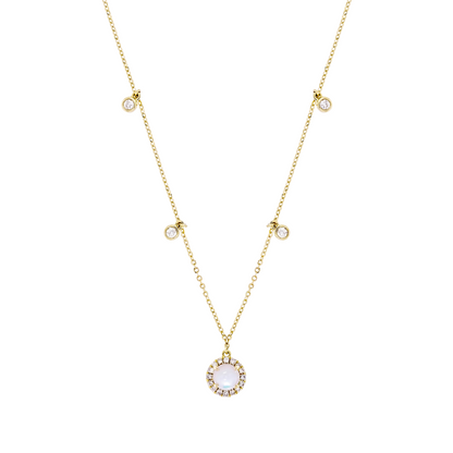 NFE71825PL. 14K Solid Gold Diamond and Gemstone Necklace