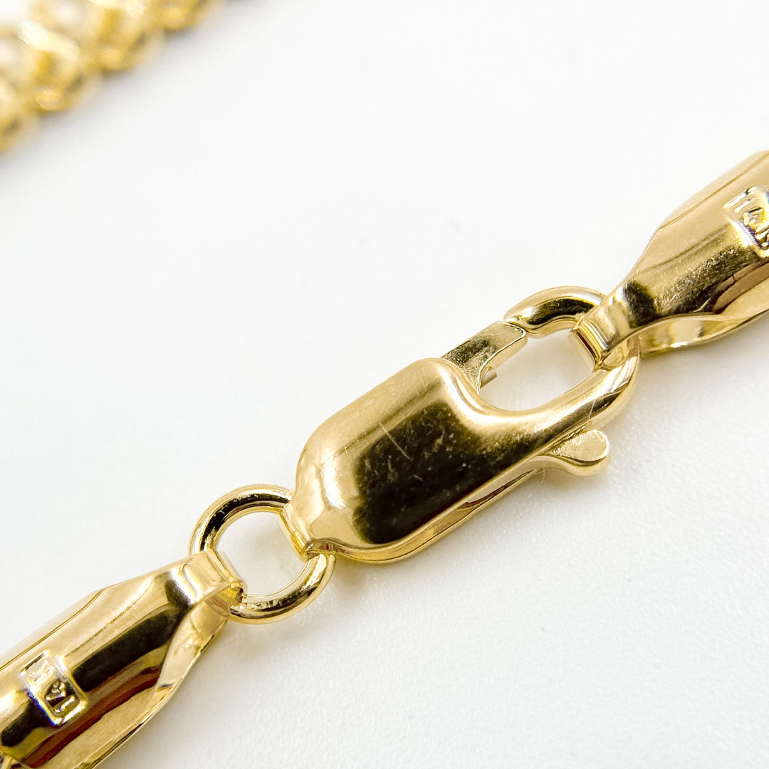080HVI2004000. 14K Solid Yellow Gold Franco Hollow Chain Necklace