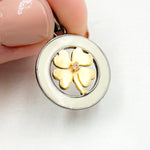 Load image into Gallery viewer, DP787A. Diamond Sterling Silver Clover Enamel Pendant
