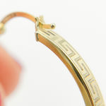 Load image into Gallery viewer, 14K Gold Flat Round Hoop Earrings with Texture. GER57
