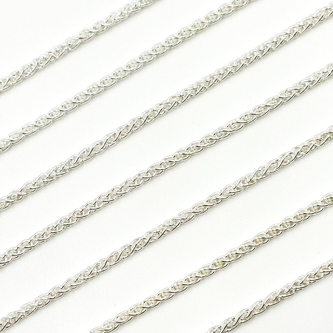 473SS. 925 Sterling Silver Wheat Chain