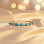 Load image into Gallery viewer, CB97360TQ8X6. 18K Solid Gold Diamond &amp; Turquoise Bangle