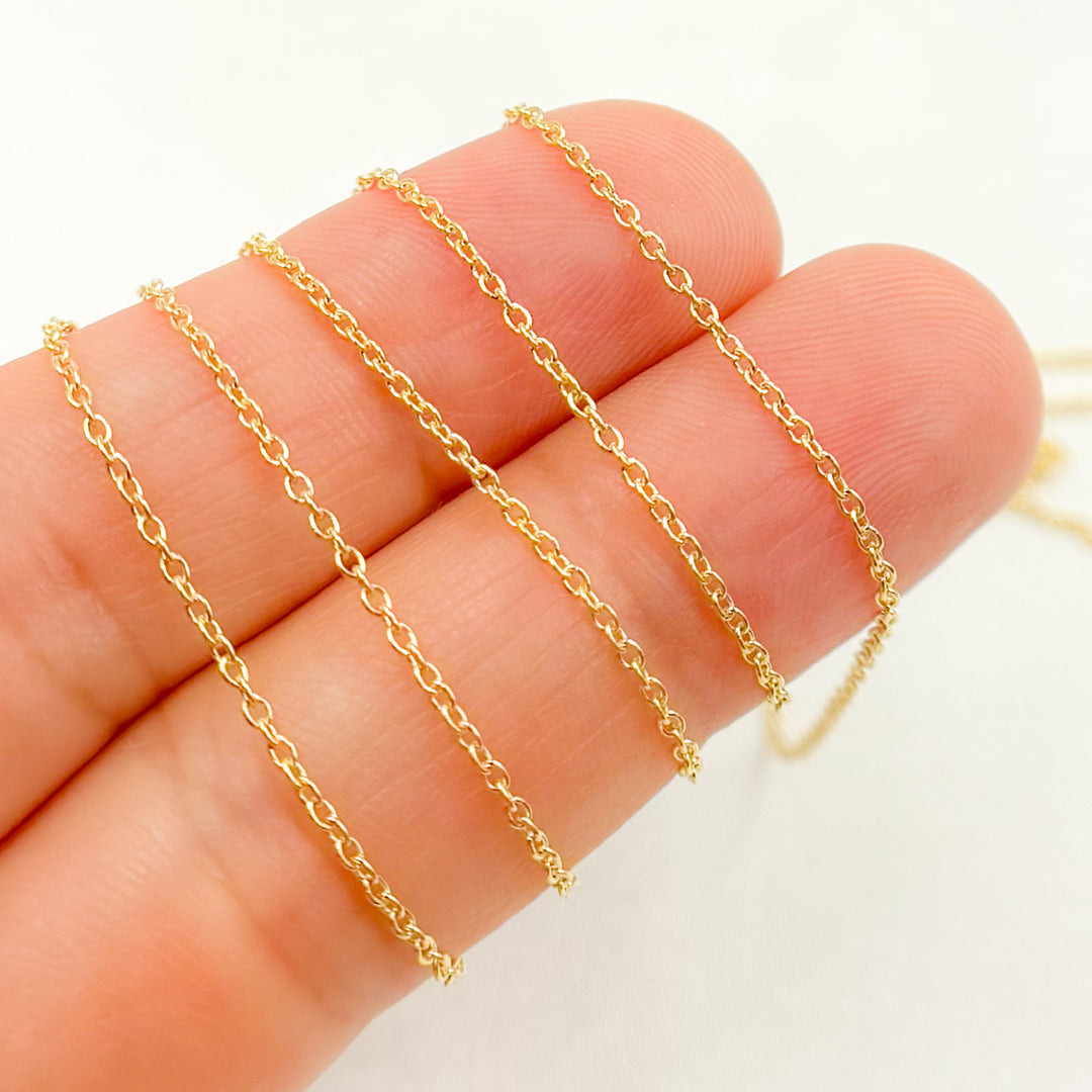 030R28LGbyFt. 14K Solid Gold Cable Chain