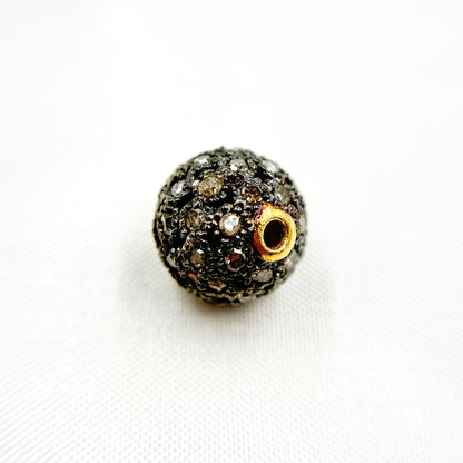 DC831. Diamond & Sterling Silver Round Bead