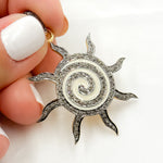 Load image into Gallery viewer, DP378A. Diamond Sterling Silver Sun Enamel Pendant
