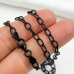 Load image into Gallery viewer, 80BR. Black Rhodium 925 Sterling Silver Textured Cable Necklace
