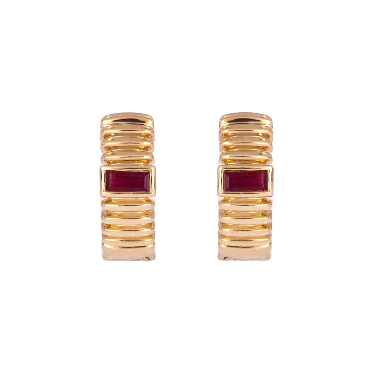 EHZ57170. 14k Solid Gold Gemstone Huggies