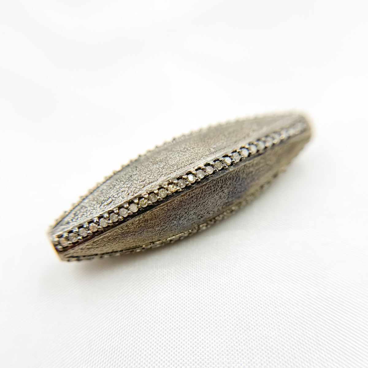 DC961. Diamond Sterling Silver Long Marquise Shape Bead