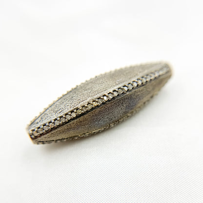 DC961. Diamond Sterling Silver Long Marquise Shape Bead