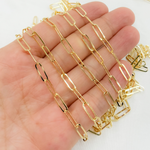 Load image into Gallery viewer, Gold Plated 925 Sterling Silver Flat Paperclip Chain. Y80FGP
