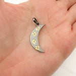 Load image into Gallery viewer, DP598. Diamond Sterling Silver Moon and Stars Pendant
