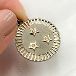 Load image into Gallery viewer, DP782. Diamond Sterling Silver Round Star Pendant
