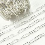 Load image into Gallery viewer, 925 Sterling Silver Paperclip Smooth &amp; Diamond Cut Link Chain. V41SS
