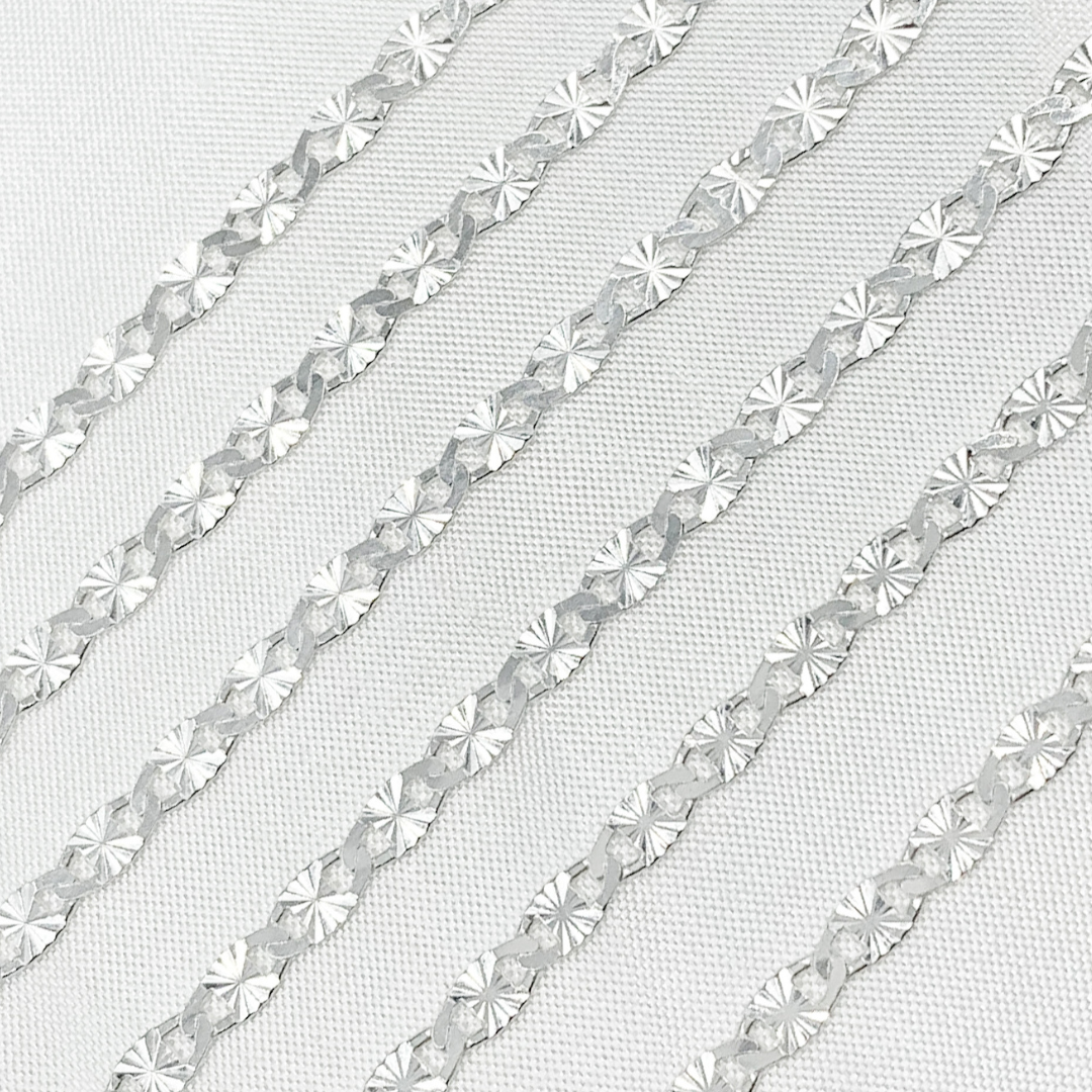 925 Sterling Silver Diamond Cut Mariner Link Chain. X40SS