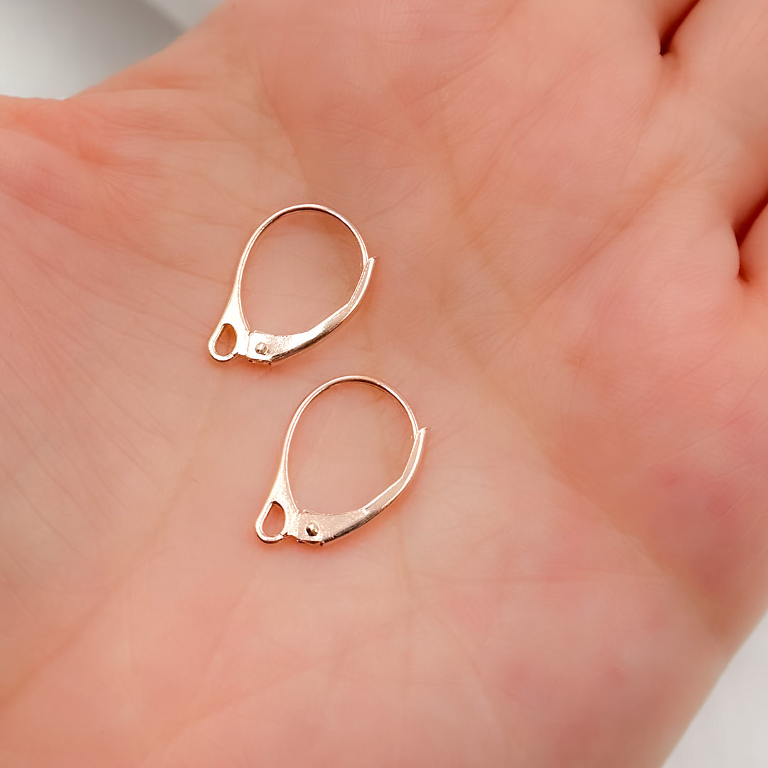 LB0RGP. Rose Gold Plated Plain Leverback with Ring Ear Wire