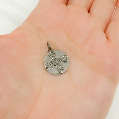 DC301. Diamond Sterling Silver Round Cross Charm