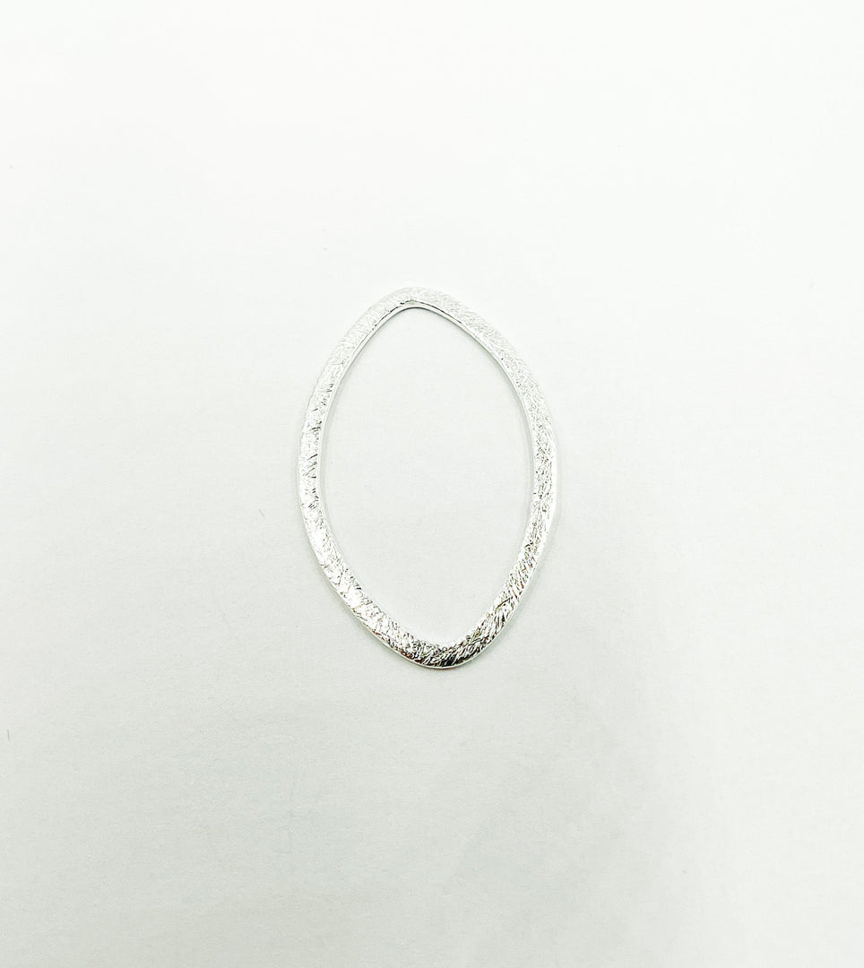 925 Sterling Silver Connector Marquise Shape 20x30mm. BS11