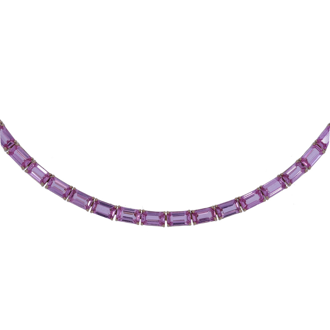 CN97277PS5X3. 14K Solid Gold Pink Sapphire Gemstone Necklace