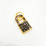 Load image into Gallery viewer, DC998. Diamond Sterling Silver Lock Charm
