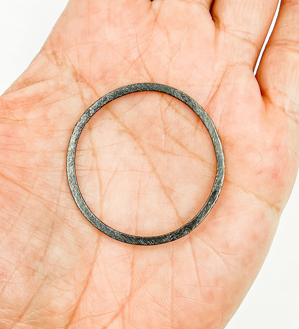 BS6-OX. Sterling Silver Oxidized Circle Size 35mm