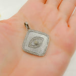 Load image into Gallery viewer, DP351. Diamond Sterling Silver Square Eye Pendant
