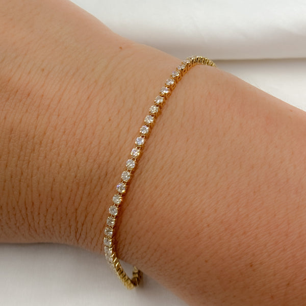 BTR65202. 14k Solid Gold Diamond Tennis Bracelet