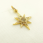 Load image into Gallery viewer, 14K Gold Diamond Star Charm. GDP208
