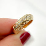 Load image into Gallery viewer, 14k Solid Gold Diamond and Emerald Band Ring. RAE01628
