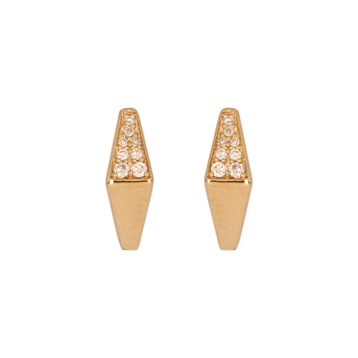 DHE00179. 14K Solid Gold Diamond Rhombus Earrings