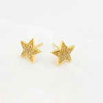 Load image into Gallery viewer, DE035. Diamond Sterling Silver Star Studs
