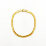 Load image into Gallery viewer, 390J02RUMBABR. 14K Solid Gold Flat Snake Bracelet