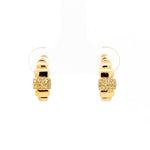 Load image into Gallery viewer, EHA57446. 14k Solid White Gold Diamond Fancy Hoop Earrings