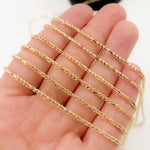 Load image into Gallery viewer, 050G06FRDTL426byFt. 14K Solid Gold Round Figaro Link Chain
