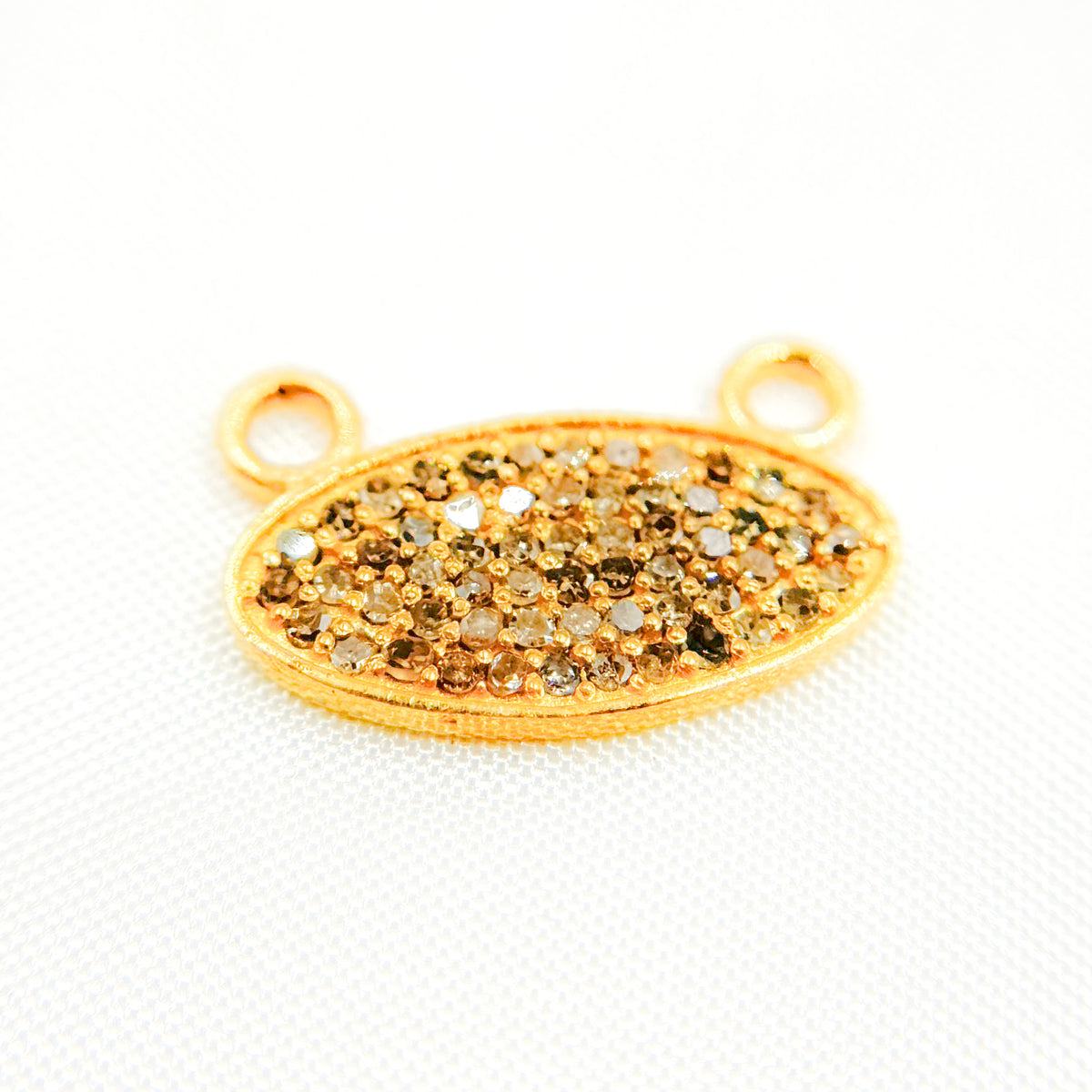 DC927. Diamond Sterling Silver Oval Pendant