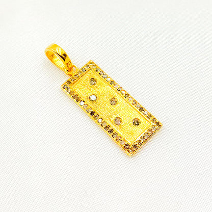 DP323. Diamond & Sterling Silver Rectangle Pendant