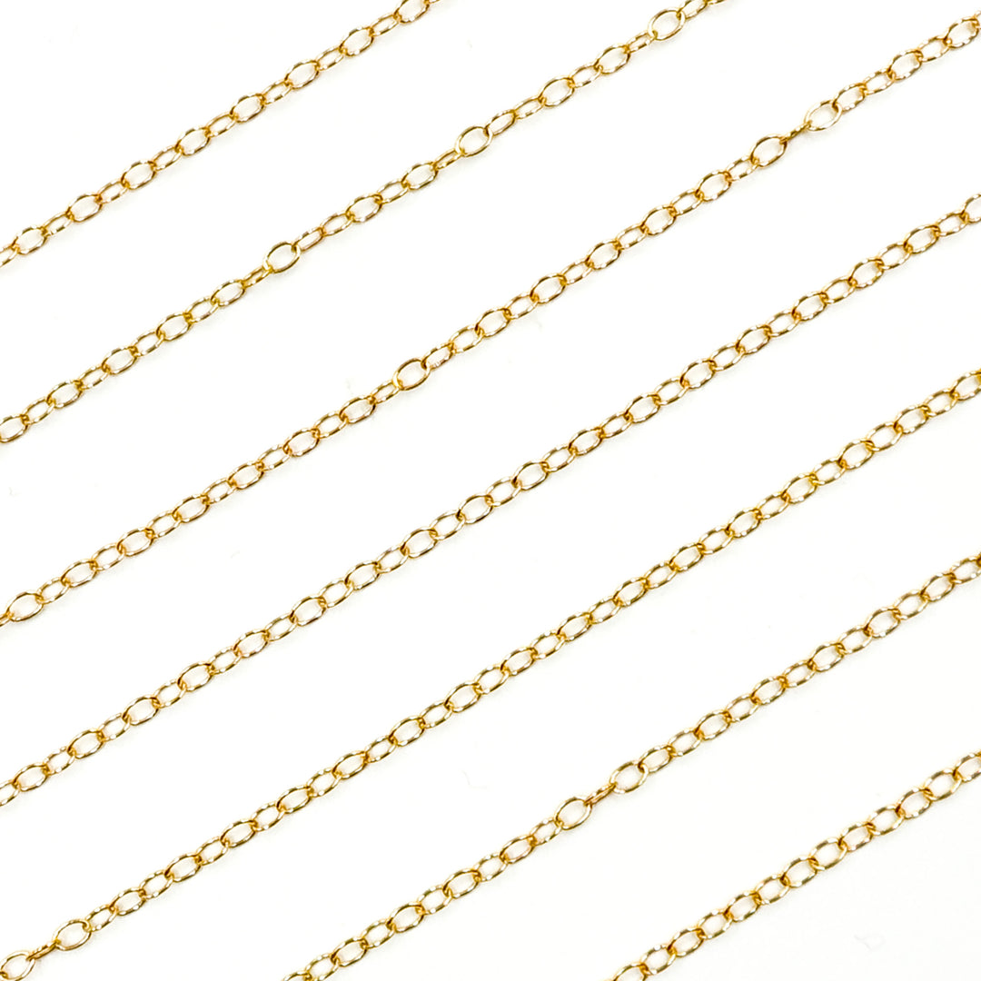 Gold Plated Sterling Silver Oval Cable Chains