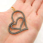 Load image into Gallery viewer, DP171. Diamond Sterling Silver Double Heart Pendant
