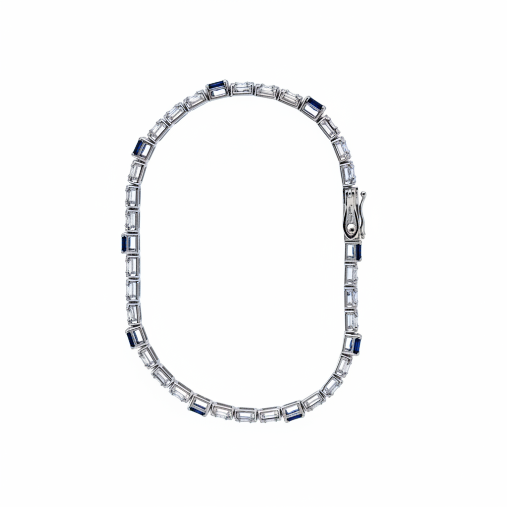 BR404097. 14k Solid Gold Diamond and Gemstone Fancy Bracelet