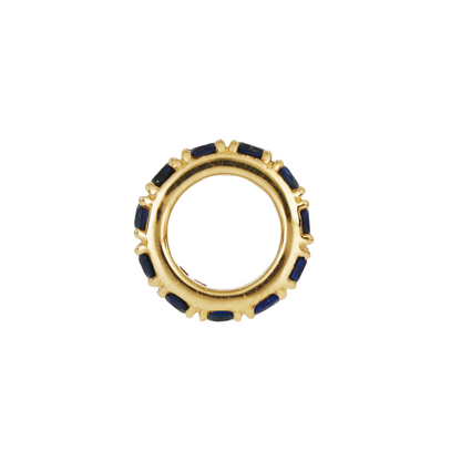 14K Solid Gold Gemstone Round Ring Slider