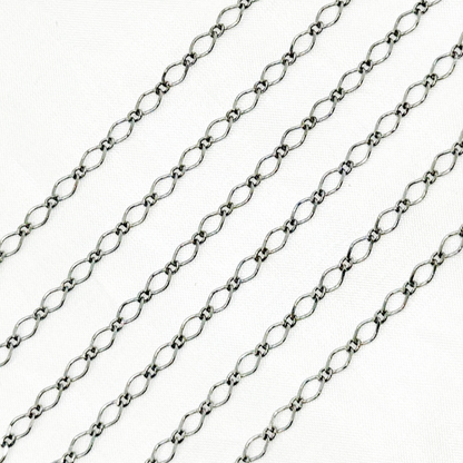 Oxidized 925 Sterling Silver Long & Short Link