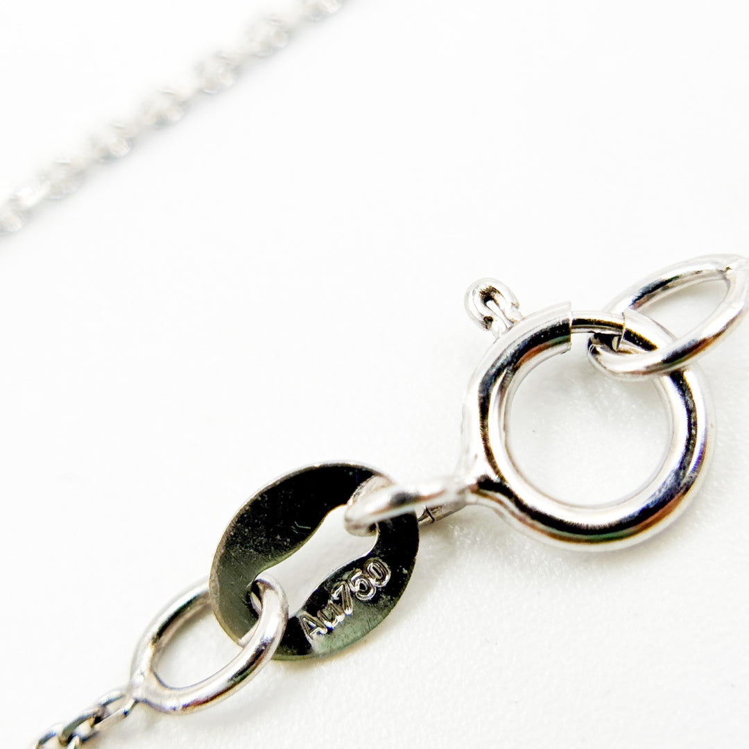 025R01T5J080WG18K. 18K White Solid Gold Cable Chain